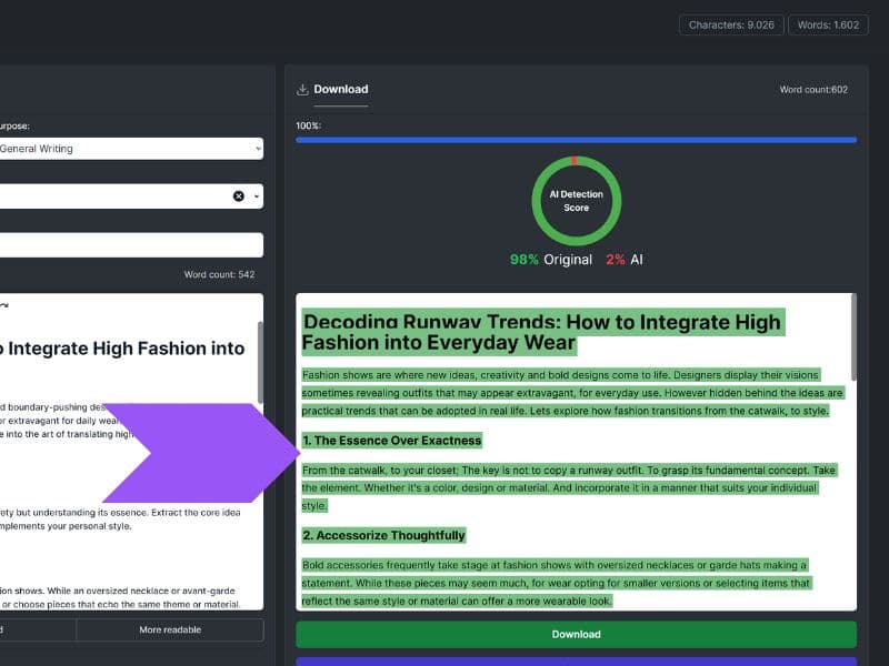 AI detection verification